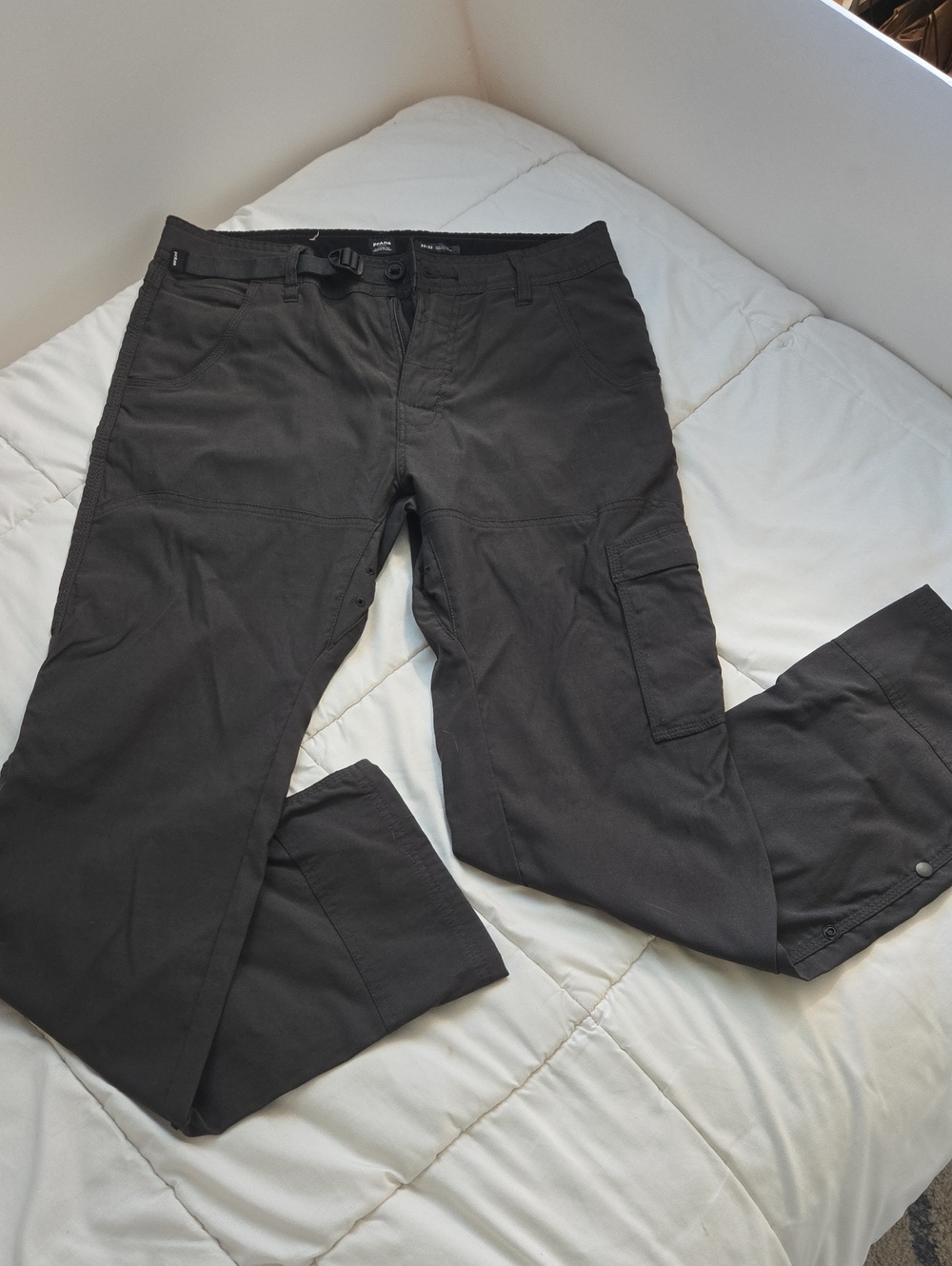 Prana Women's Charcoal Cargo Pants - Dark Gray Utility Trousers